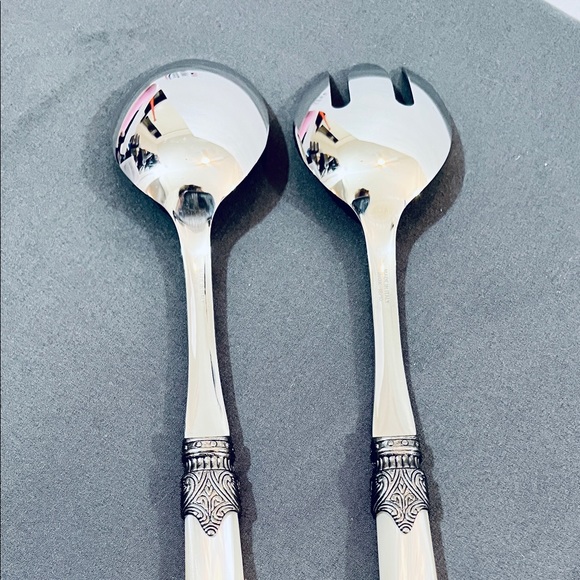 EME Italian Cutlery- Salad Serving Set- 18/10 Stainless Steele & Mother of Pearl - Picture 3 of 5